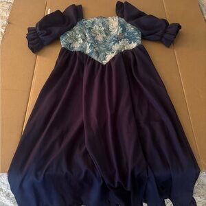 Elegant Navy and Floral Renaissance dress